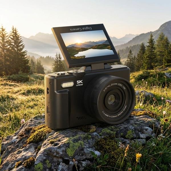 Camera Digital 5K ខ្មៅ